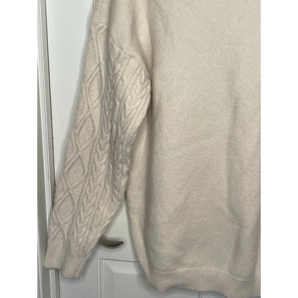 Aelfric Eden Men's Fisherman Cable-Knit Sweater Sz XL Cream Cozy Grandpa - Picture 5 of 9